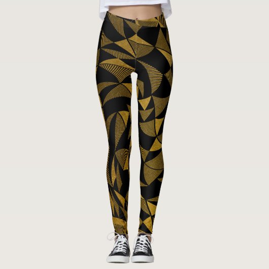 ALOCADO PATRON DE FIGURAS COLOR ORO LEGGINGS (Vorderseite)
