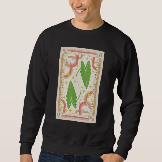 Alocasia Polly Houseplant Illustration Playing Car Sweatshirt (Vorderseite)