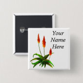 Aloe-Aquarell-Namensschild Button (Vorne & Hinten)