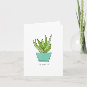 Aloe Beautiful   Pun Grußkarte Karte