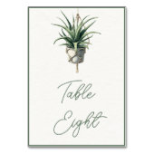 Aloe: Boho Chic Botanic Greenery Pflanze Minimal Tischnummer (Vorderseite)