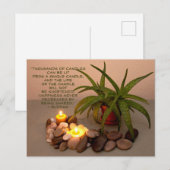 Aloe, Candles und River Rocks | Glücksangebot Postkarte (Vorne/Hinten)