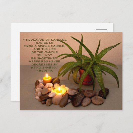 Aloe, Candles und River Rocks | Glücksangebot Postkarte (Vorne/Hinten)