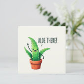 Aloe da! Niedlich Aloe Vera Pflanze Postkarte (Stehend Vorderseite)
