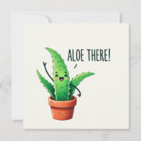 Aloe da! Niedlich Aloe Vera Pflanze Postkarte