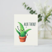 Aloe da! Niedlich Aloe Vera Pflanze Postkarte (Stehend Vorderseite)