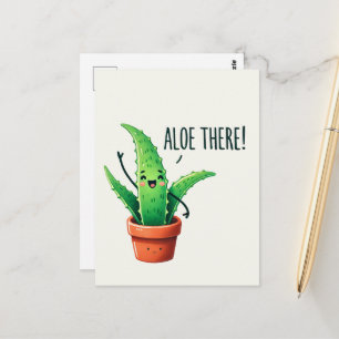 Aloe da! Niedlich Aloe Vera Pflanze Postkarte