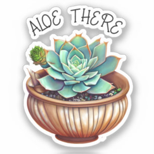 Aloe da! Niedlich Aloe Vera Pun Aufkleber