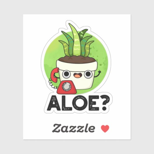 Aloe Funny Pflanze Hello Pun Aufkleber (Blatt)