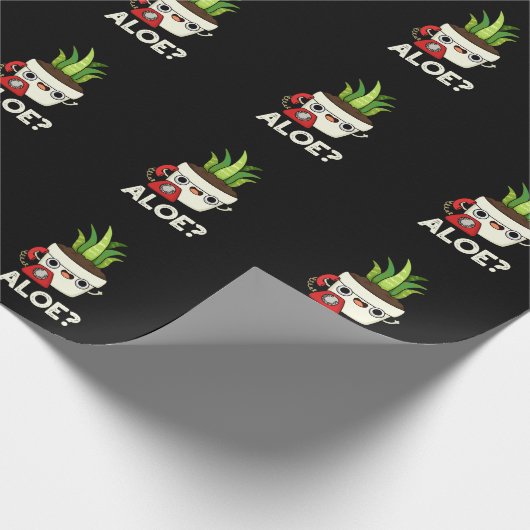 Aloe Funny Pflanze Hello Pun Dark BG Geschenkpapier (Ecke)