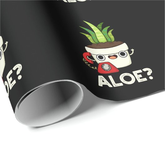 Aloe Funny Pflanze Hello Pun Dark BG Geschenkpapier (Rolleneckpunkt)