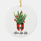 Aloe Ho Ho Santa Houseplant Weihnachten Keramik Ornament (Vorne)
