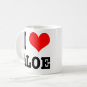 ALOE IM HERZEN (LIEBE) KAFFEETASSE (Vorderseite Links)
