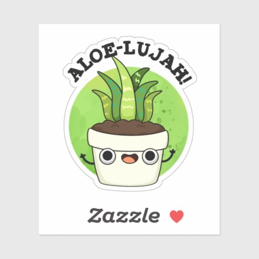 Aloe-llujah Funny Aloe Vera Pun Aufkleber (Blatt)