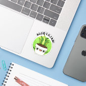 Aloe-llujah Funny Aloe Vera Pun Aufkleber (Laptop mit iPhone)