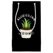 Aloe-llujah Funny Aloe Vera Pun Dark BG Kleine Geschenktüte (Vorderseite)