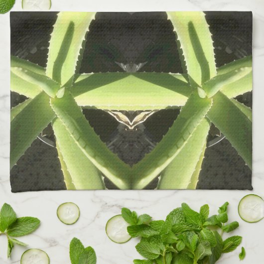 Aloe Pattern 3h Geschirrtuch (Gefaltet)