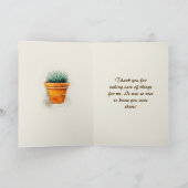 Aloe-Pflanze danken Ihnen für Ihr Caretaking Dankeskarte (Innenseite)