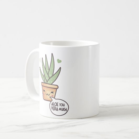 Aloe Sie Vera viel Kaffeetasse (Vorderseite Links)