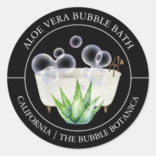 Aloe Vera Bubble Bath-Label Runder Aufkleber