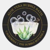 Aloe Vera Bubble Bath-Label Runder Aufkleber (Vorderseite)