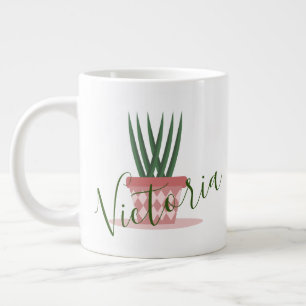 Aloe Vera Cactus Illustration Name Jumbo-Tasse