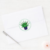 Aloe Vera Hand Drawn Housepflanze Kunst Runder Aufkleber (Umschlag)