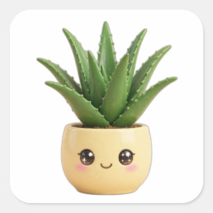 Aloe Vera Kawaii Zimmerpflanze Aufkleber