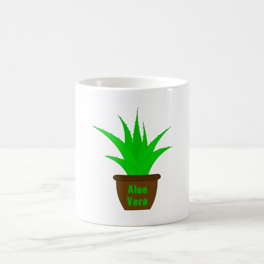 Aloe Vera mit einem Label Kaffeetasse (Mittel)