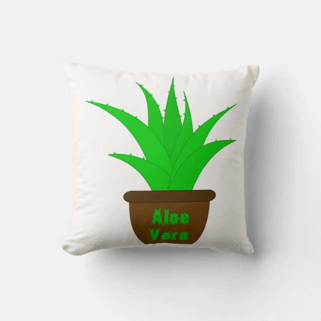 Aloe Vera mit einem Label Kissen (Vorderseite)