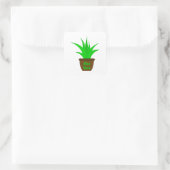 Aloe Vera mit einem Label Quadratischer Aufkleber (Tasche)