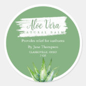 Aloe Vera Natural Balm Label Runder Aufkleber (Vorderseite)