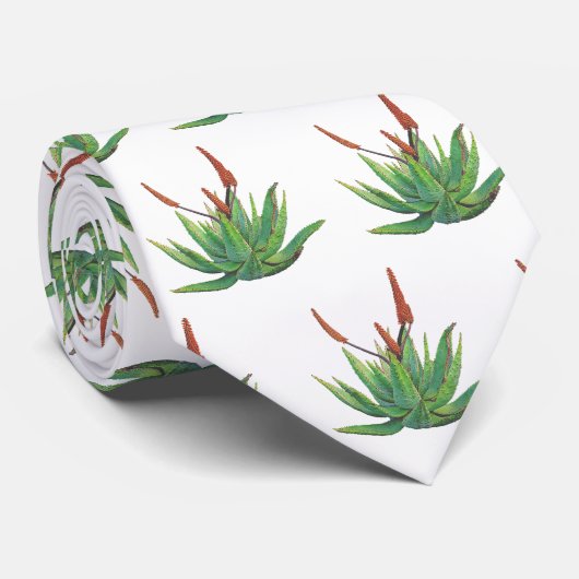 Aloe Vera Pattern Neck Tie Krawatte (Gerollt)
