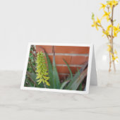 Aloe Vera Pflanze mit Blume Head Karte (Gelbe Blume)