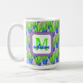 Aloe Vera Pflanze Muster Mit Monogramm Kaffeetasse (Links)