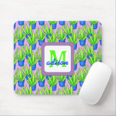 Aloe Vera Pflanze Muster Mit Monogramm Mousepad (Mit Mouse)