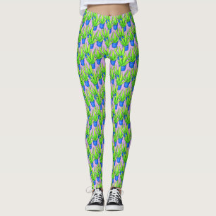 Aloe Vera Pflanze Muster Textil Leggings