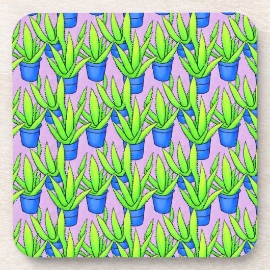 Aloe Vera Pflanze Pattern Getränkeuntersetzer (Vorderseite)