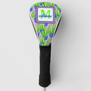 Aloe Vera Pflanzen Muster Monogramm Golf Headcover