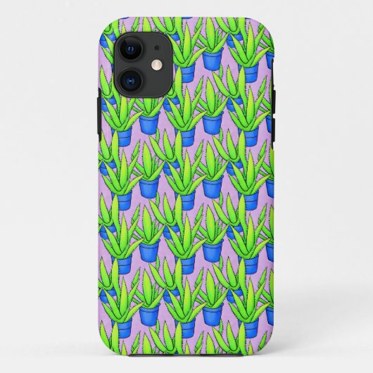 Aloe Vera Pflanzen Muster Textil Case-Mate iPhone Hülle (Rückseite)