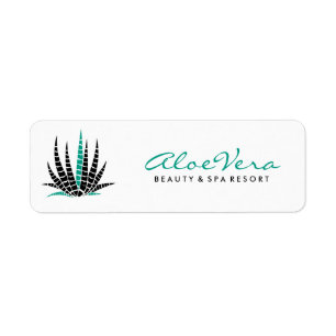 Aloe Vera Schwarz und Aquamarine Illustration