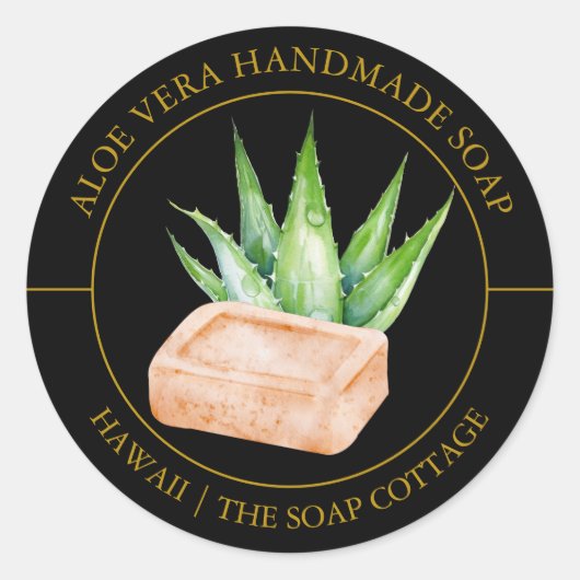 Aloe Vera Soap-Etikett Runder Aufkleber (Vorderseite)