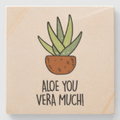 Aloe Vera Steinuntersetzer (Vorderseite)