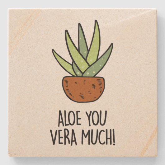 Aloe Vera Steinuntersetzer (Vorderseite)