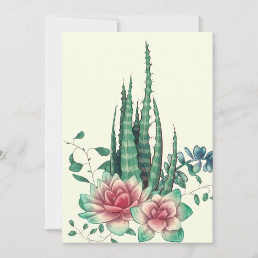 Aloe Vera Über Blume Save The Date (Vorderseite)