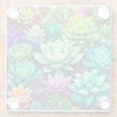 Aloe Vera und Succulents Collage Glasuntersetzer (Rückseite)