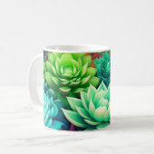 Aloe Vera und Succulents Collage Kaffeetasse (Vorderseite Links)