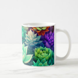 Aloe Vera und Succulents Collage Kaffeetasse