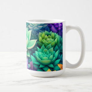 Aloe Vera und Succulents Collage Kaffeetasse