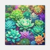 Aloe Vera und Succulents Collage Magnet (Vorne)